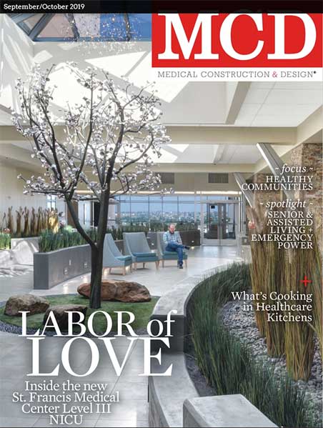 magazine cover featuring the st. francis hospital nicu wellness garden