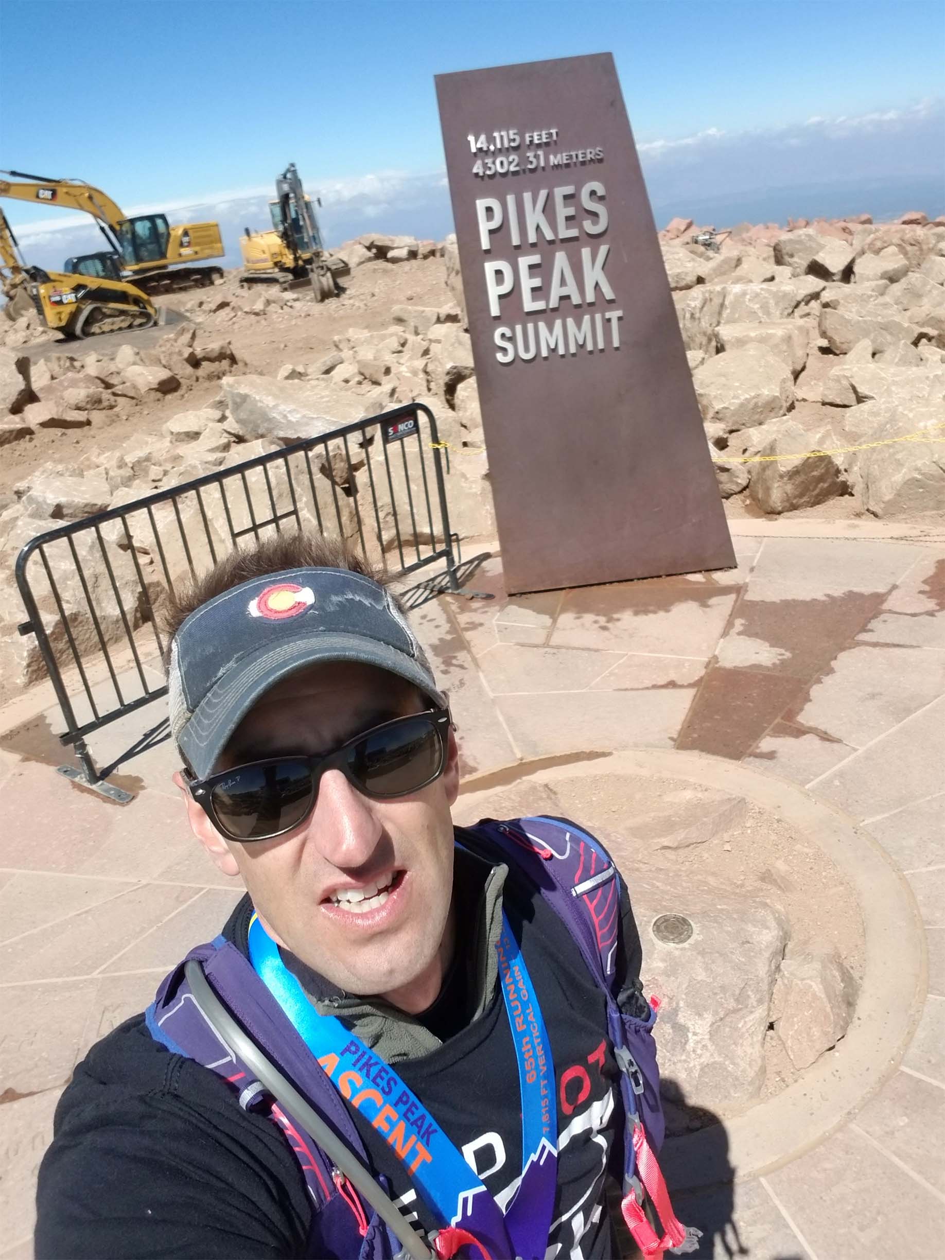 mike riggs atop Pikes Peak during the Ascent run