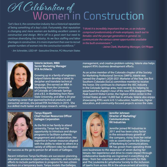  Colorado Construction and Design Magazine page featuring Valerie Jackson