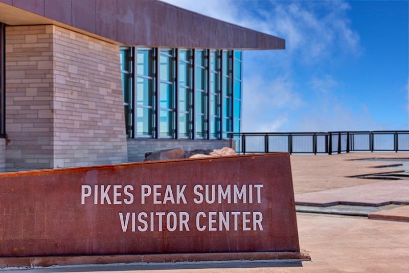 Pikes Peak Visitor Center sign