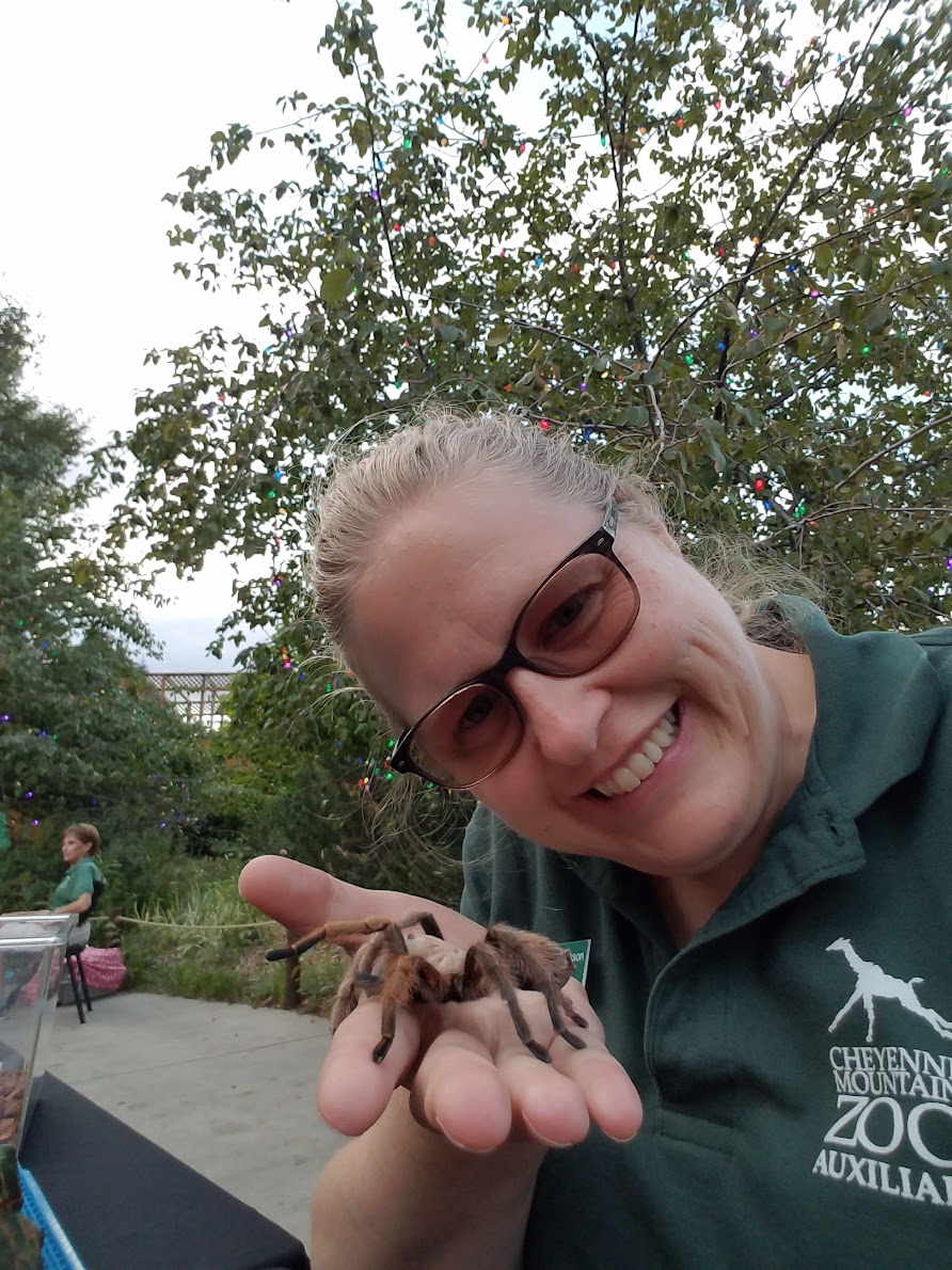 Ann Marie holding a spider