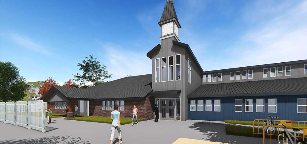 Lake City School main entry rendering