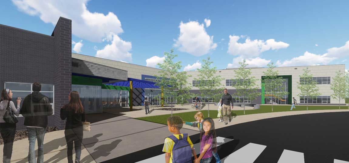 rendering of the exterior of Washington Elementary