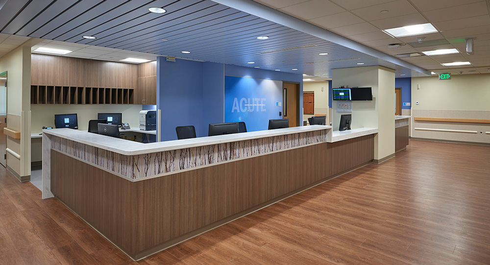 nurses station desk at Denver Health ACUTE Center for Eating Disorders