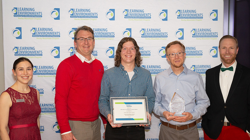 group of people at an award event