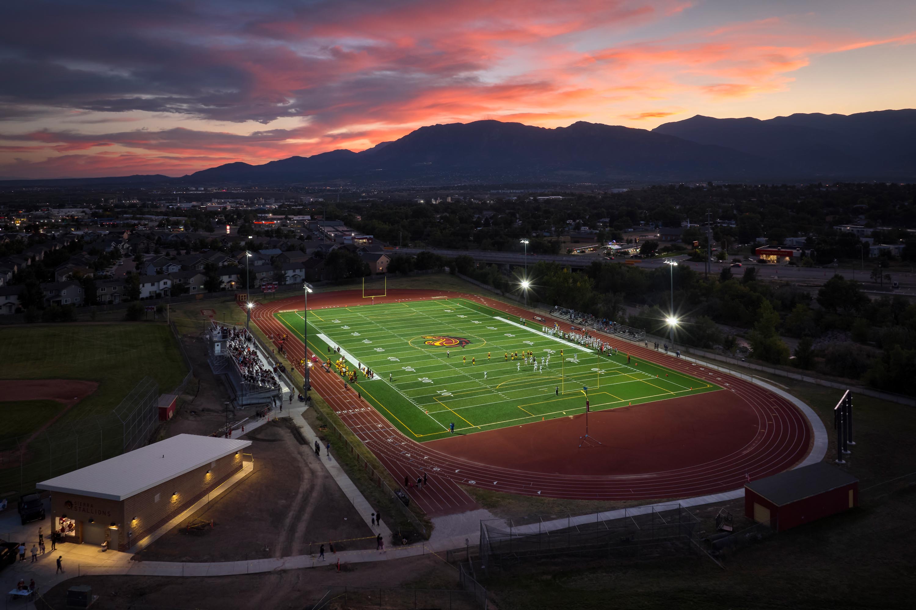 sierra hs aerial photo stadium sunset 1 3Kx2K