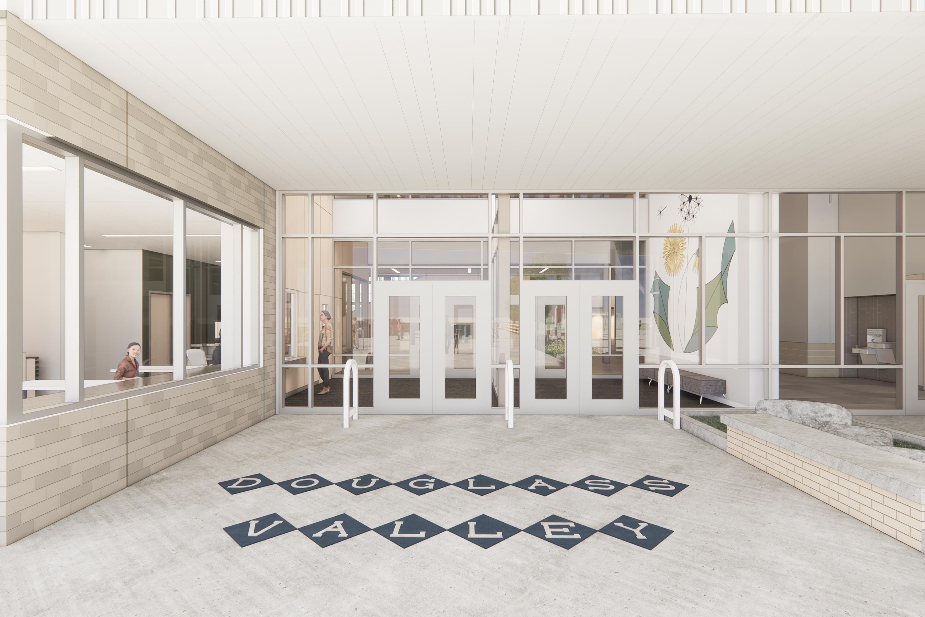 douglass valley elementary front entry doors