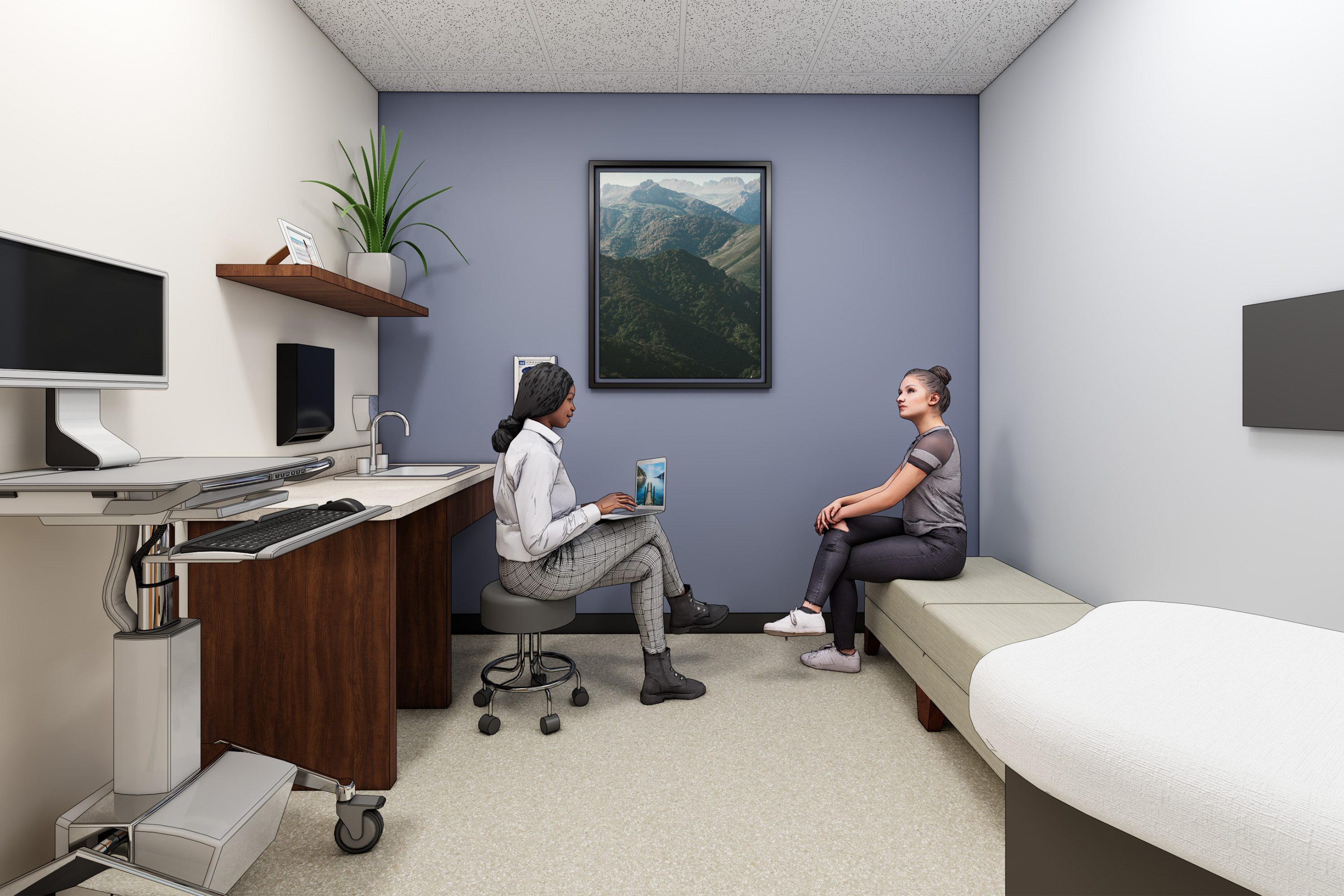 valley wide health wellness examroom rendering 3kx2k